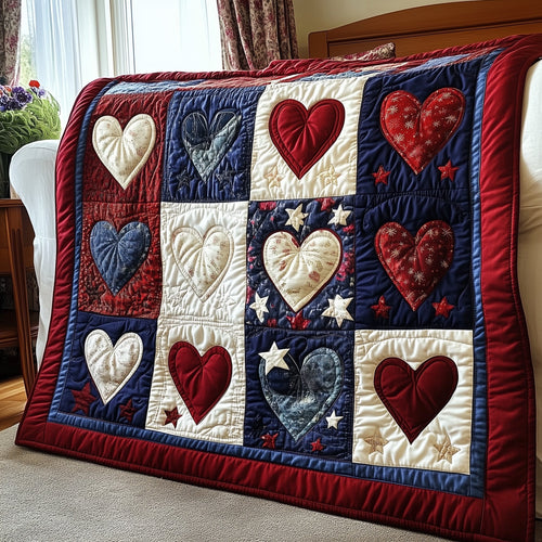 Patriotic Heart Quilted Blanket GFTOTP3887