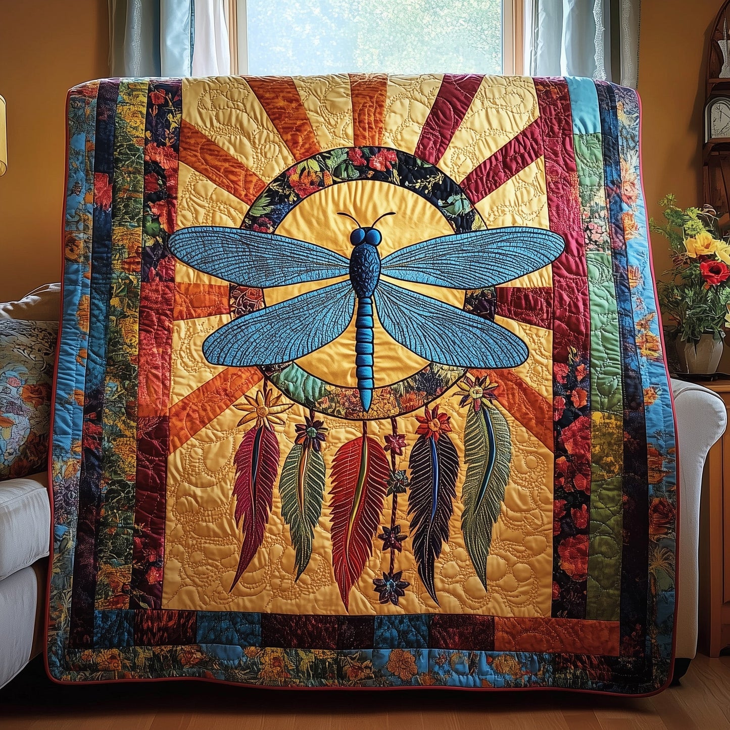 Dragonfly Dreamcatcher Quilted Blanket GFTOTP4111