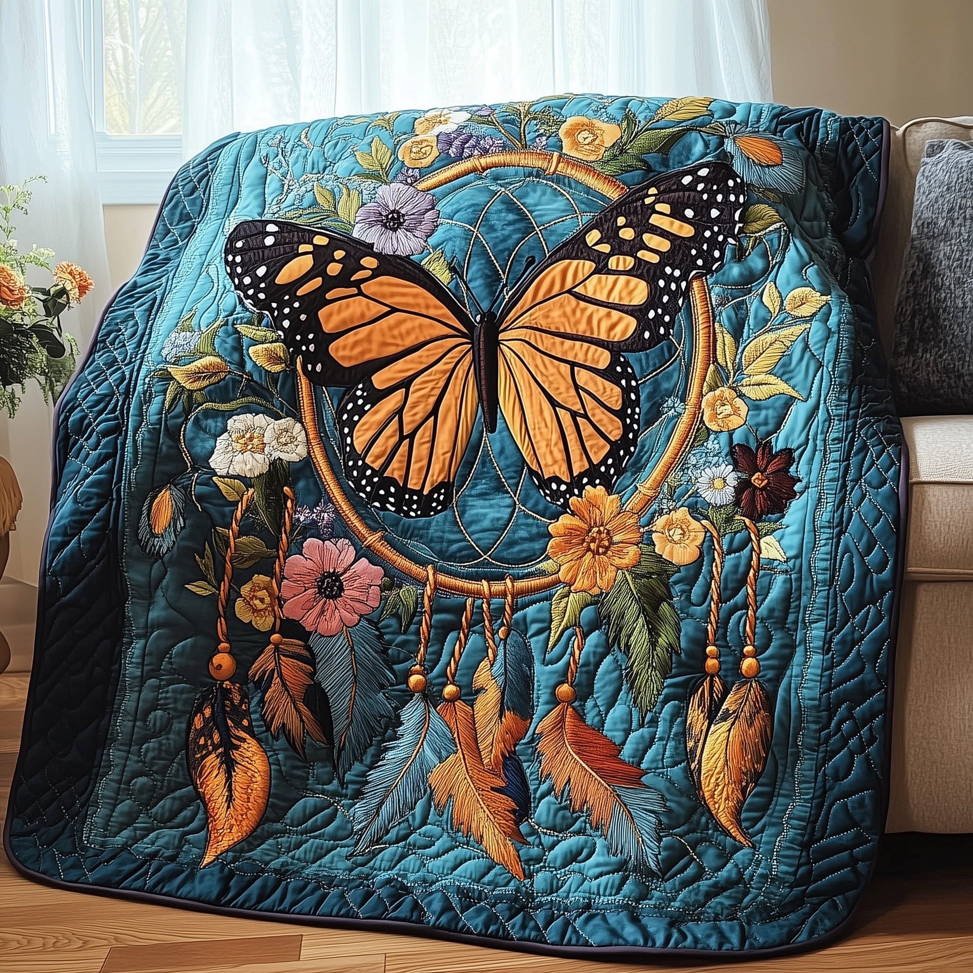 Butterfly Dreamcatcher Quilted Blanket GFTOTP4094