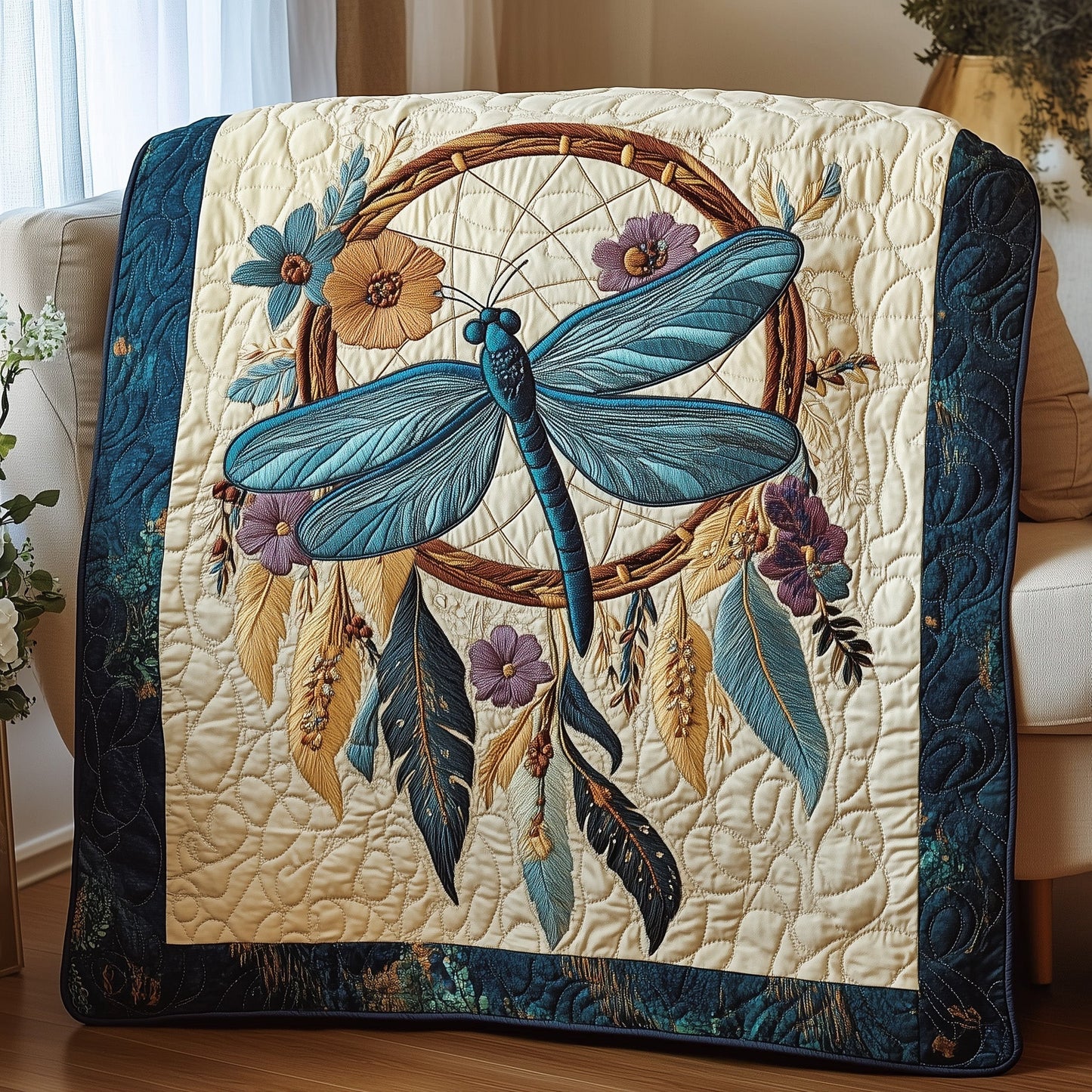 Dragonfly Dreamcatcher Quilted Blanket GFTOTP4107