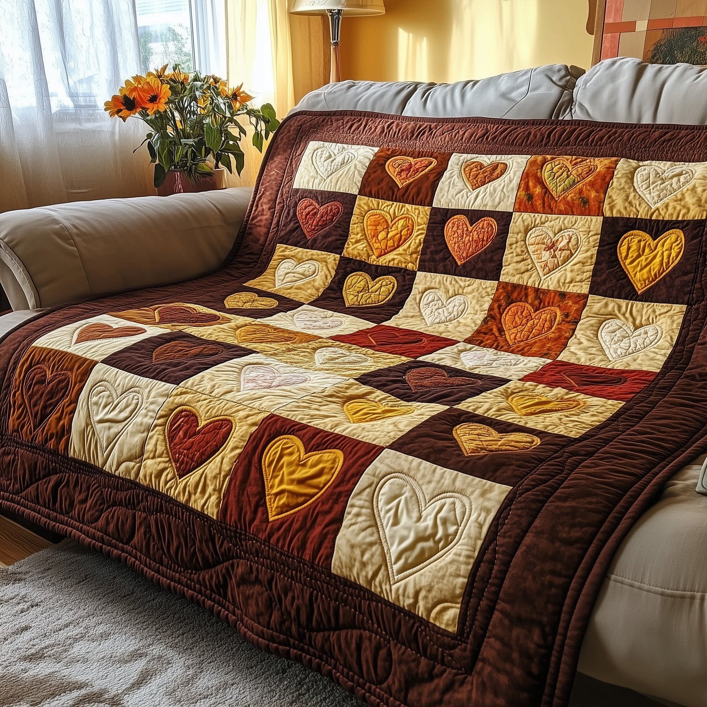 Vintage Heart Quilted Blanket GFTOTP3883