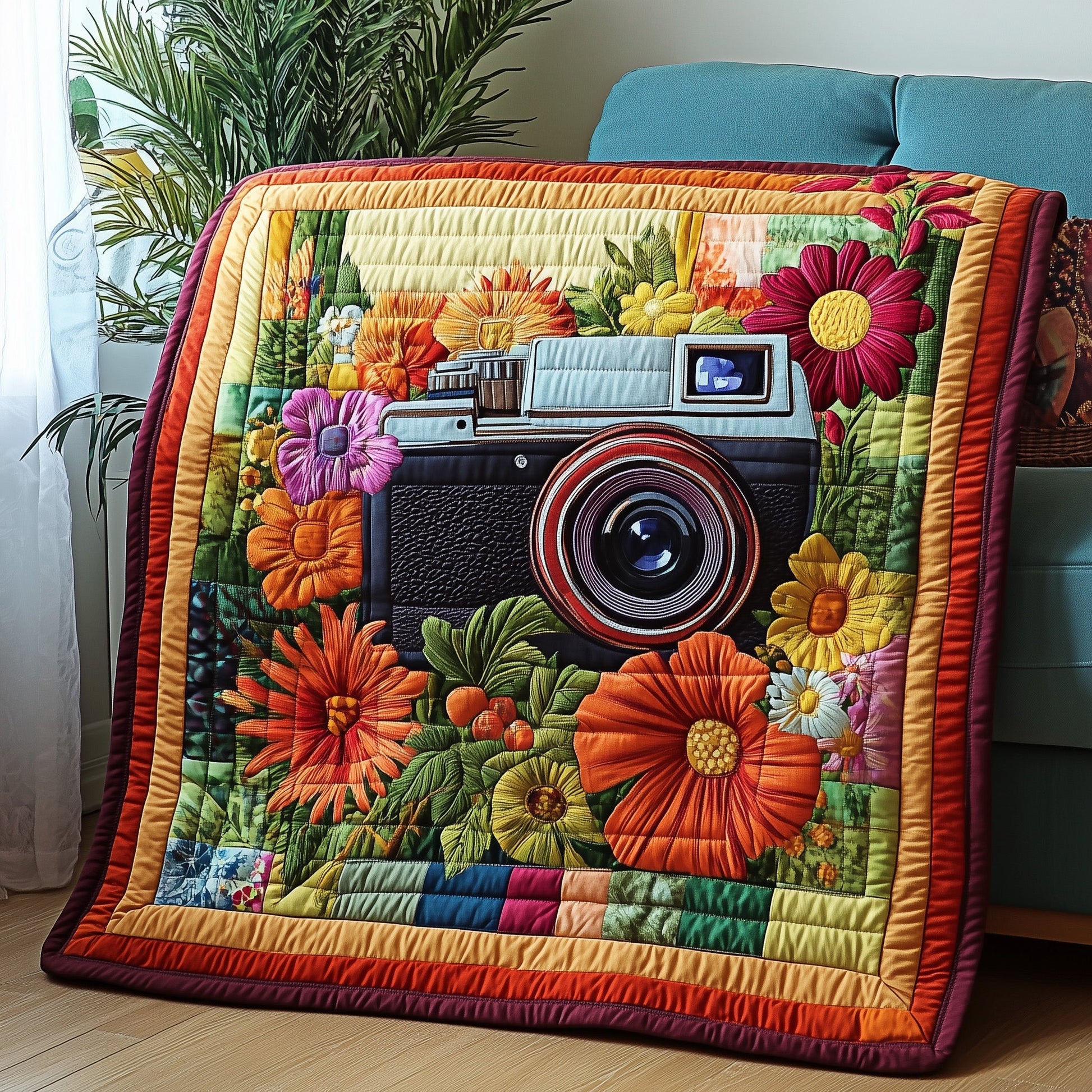 Vintage Camera Quilted Blanket GFTONL2902
