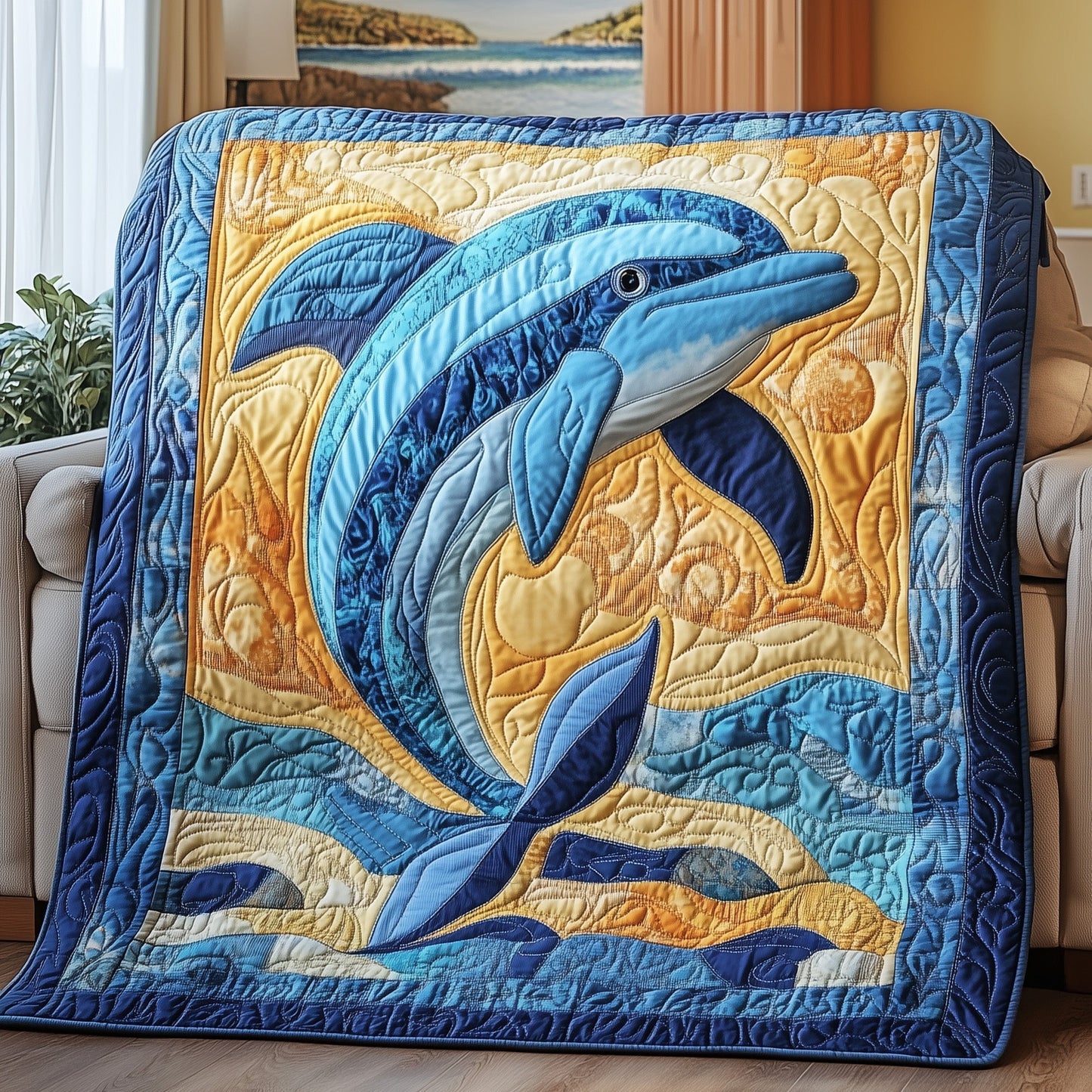 Dancing Dolphin Quilted Blanket GFTOTP3942