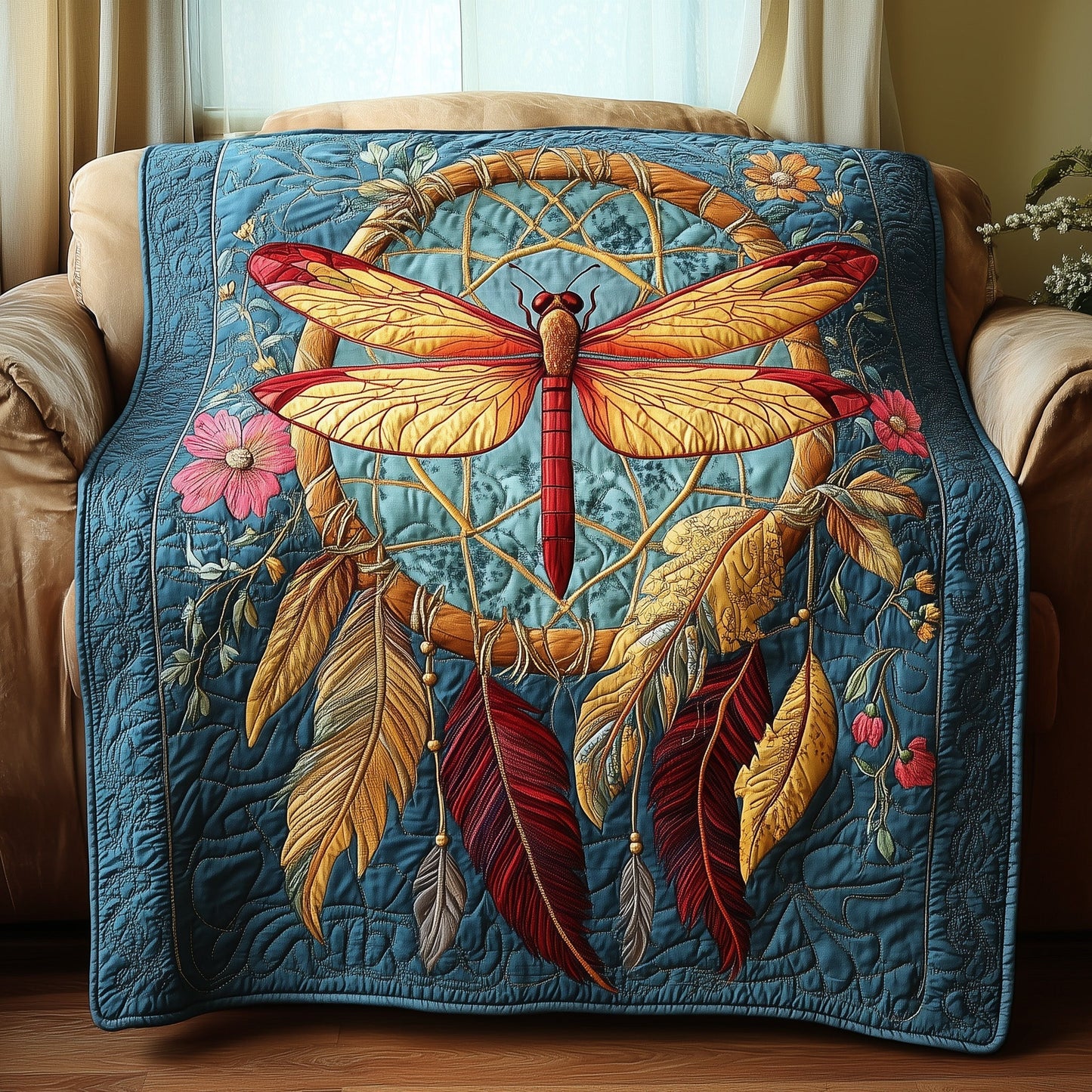 Dragonfly Dreamcatcher Quilted Blanket GFTOTP4101