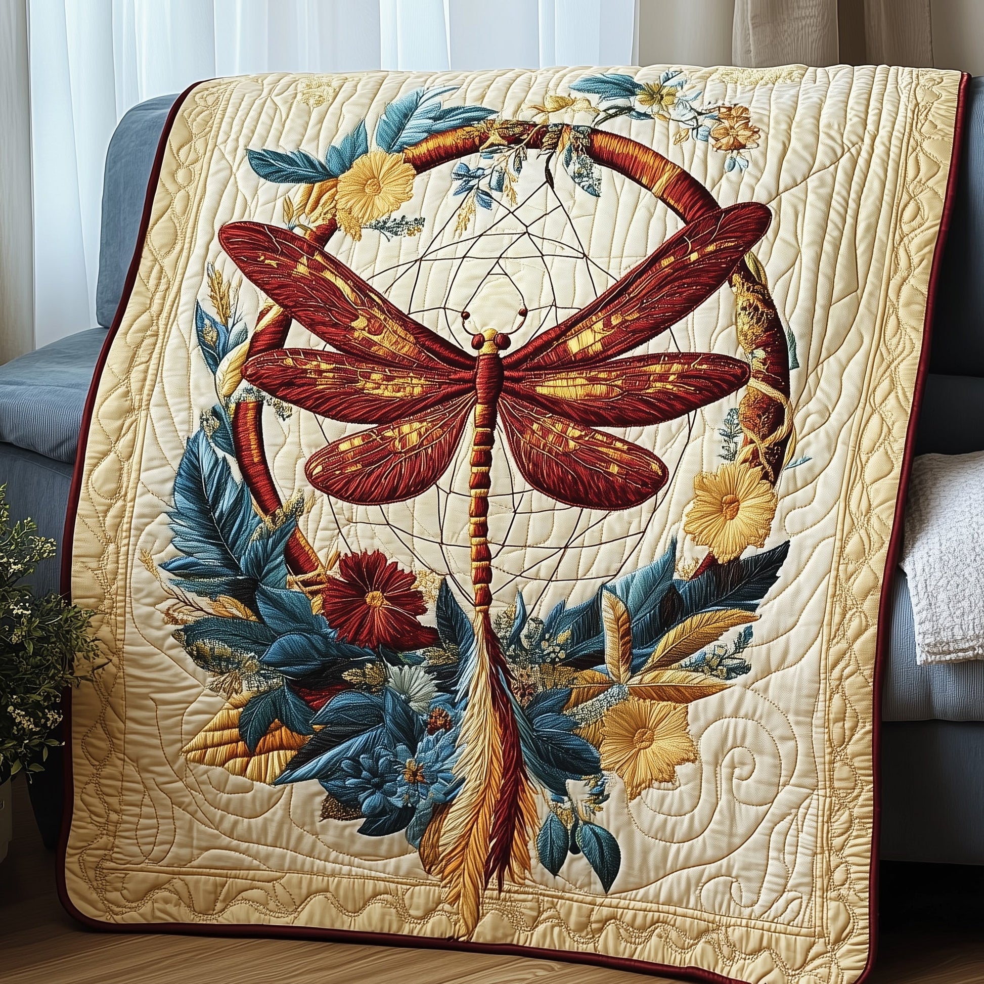 Dragonfly Dreamcatcher Quilted Blanket GFTOTP4105