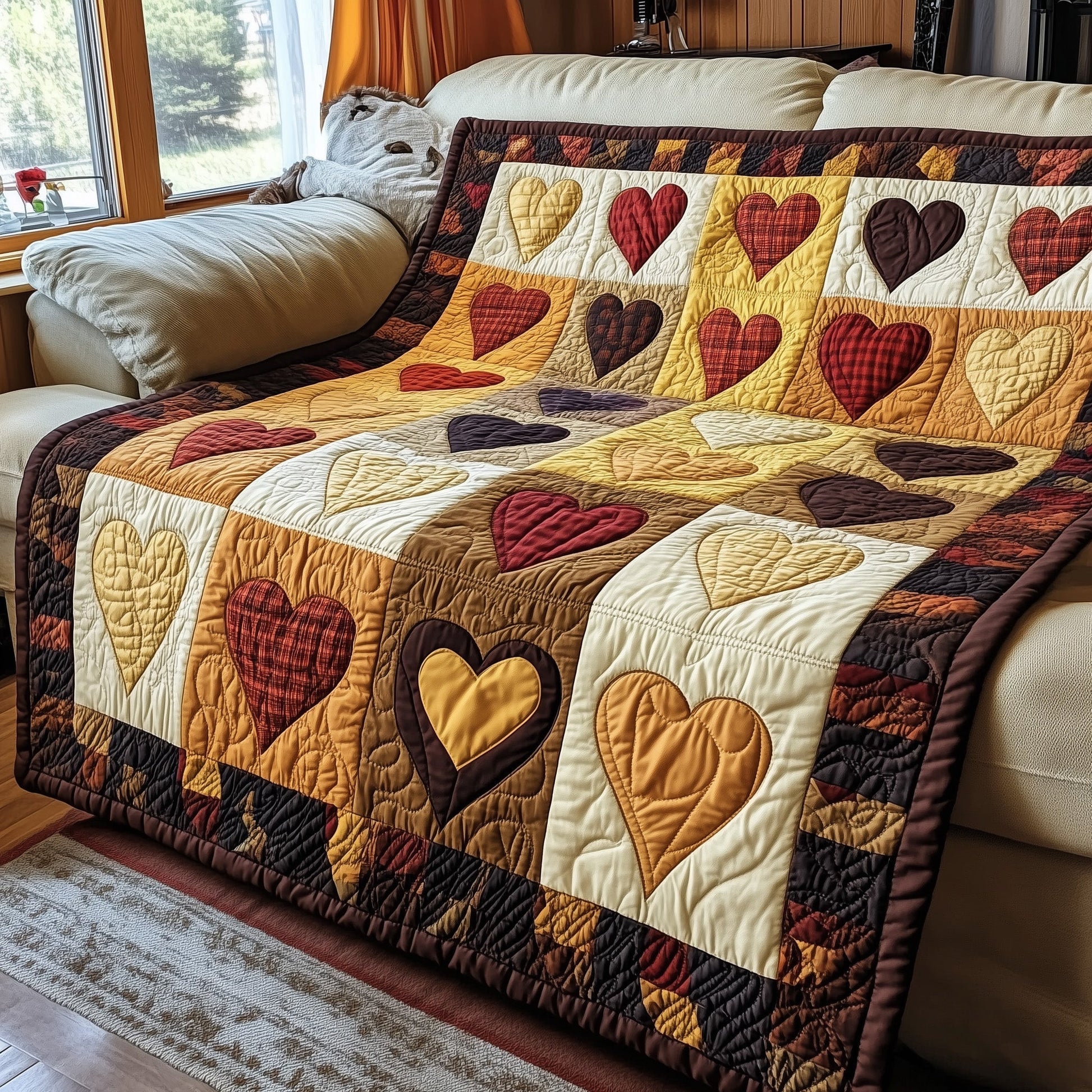 Vintage Heart Quilted Blanket GFTOTP3882