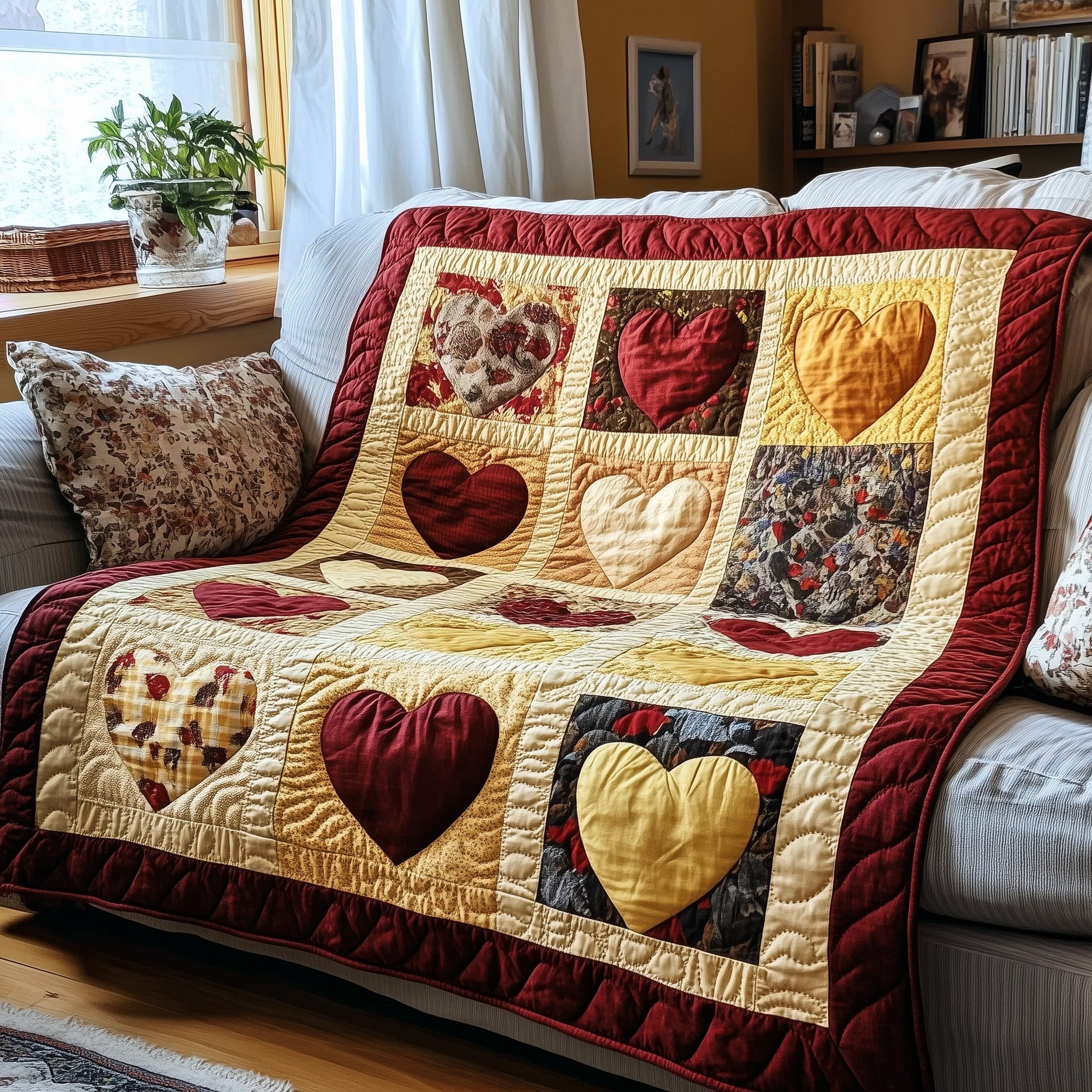 Vintage Heart Quilted Blanket GFTOTP3885