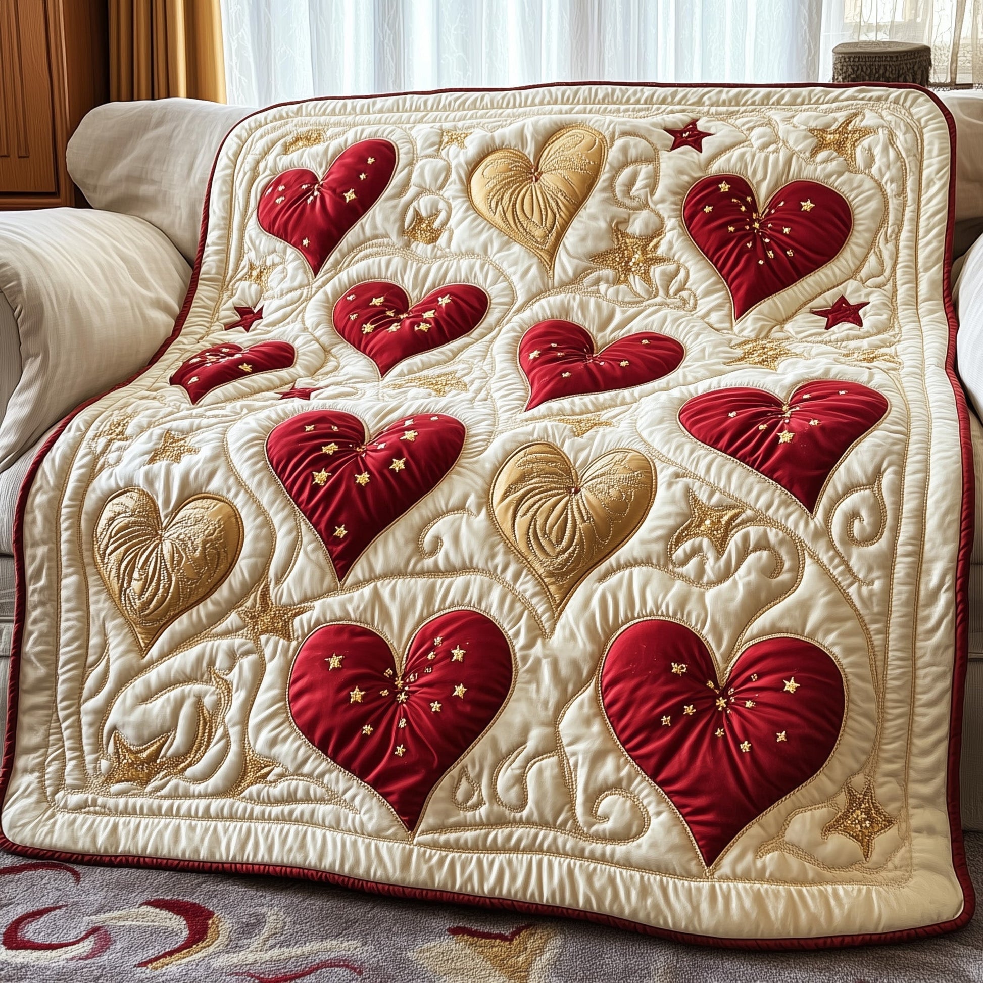 Blooming Heart Quilted Blanket GFTOTP3892