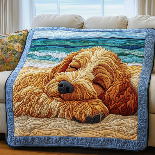 Sleeping Goldendoodle Quilted Blanket GFTOAB3355