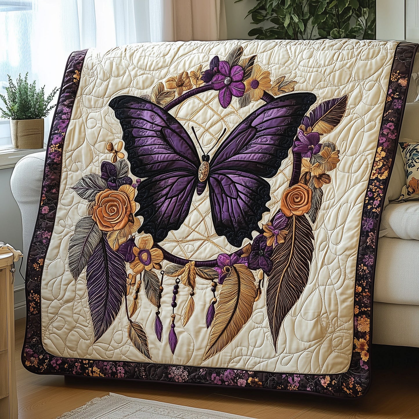 Butterfly Dreamcatcher Quilted Blanket GFTOTP4096