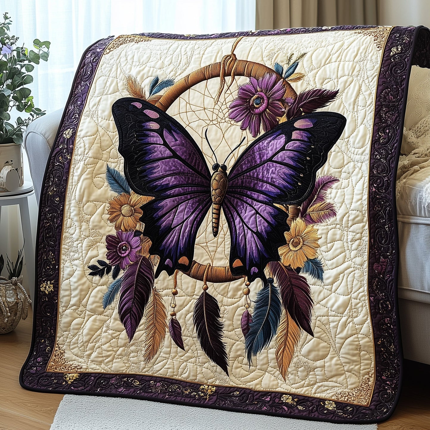 Butterfly Dreamcatcher Quilted Blanket GFTOTP4098