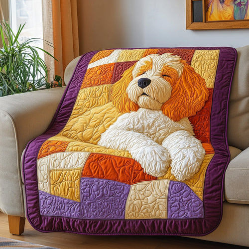 Sleeping Goldendoodle Quilted Blanket GFTOAB3349