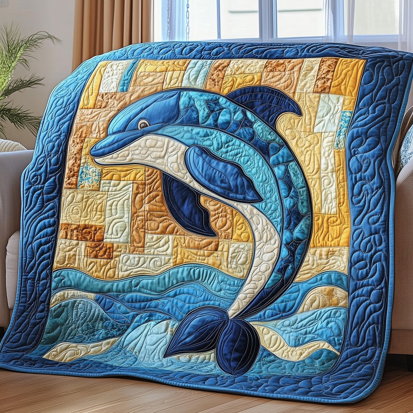 Dancing Dolphin Quilted Blanket GFTOTP3945