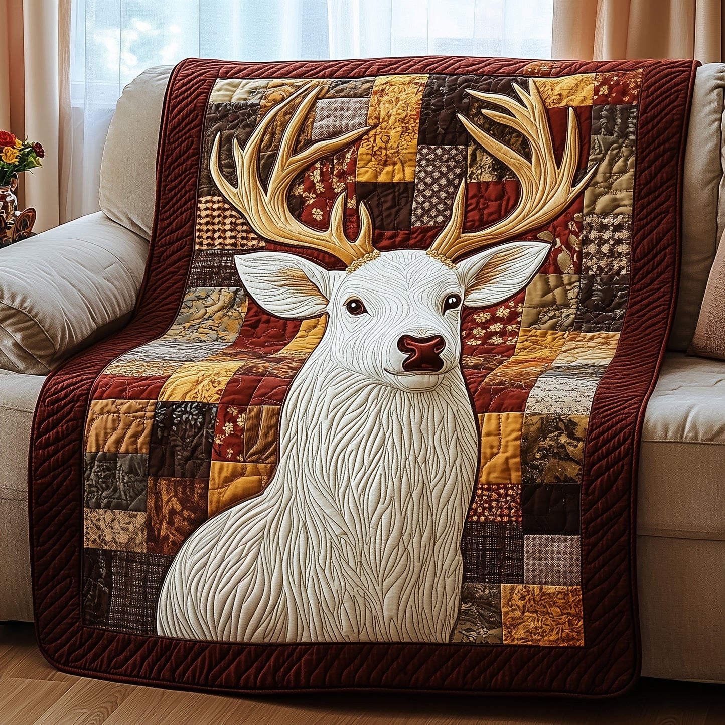 Antlers of Gold Quilted Blanket GFTOTP3808