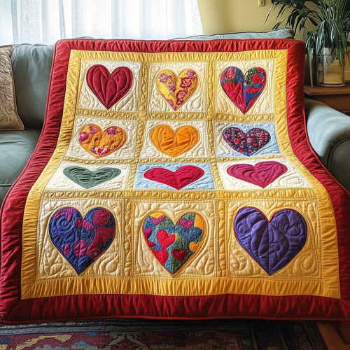 Vintage Heart Quilted Blanket GFTOTP3879