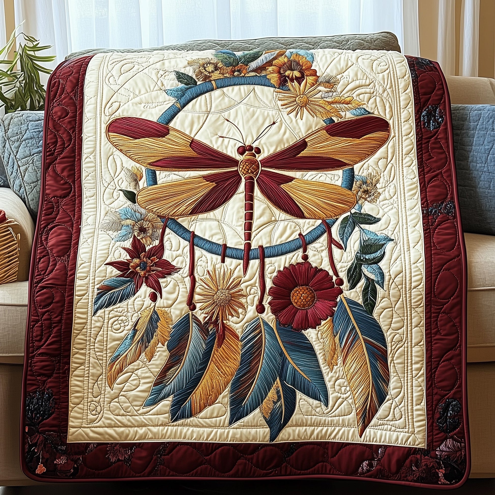 Dragonfly Dreamcatcher Quilted Blanket GFTOTP4104