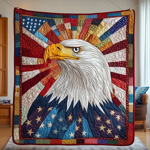 Patriotic Eagle Quilted Blanket GFTOHD3003