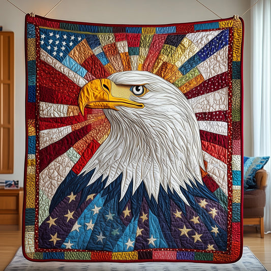 Patriotic Eagle Quilted Blanket GFTOHD3003