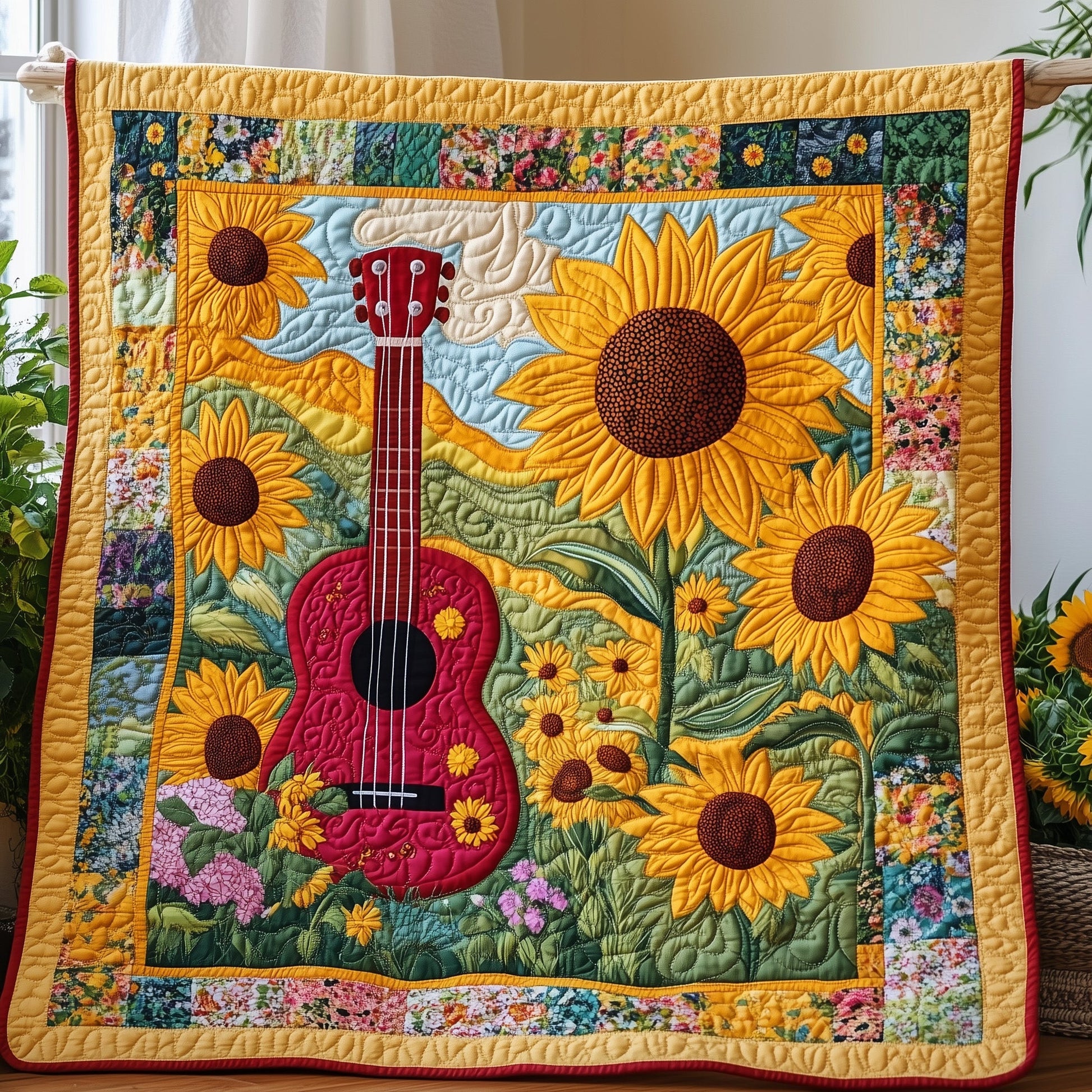 Melody of the Sunflowers Quilted Blanket GFTOHD3143