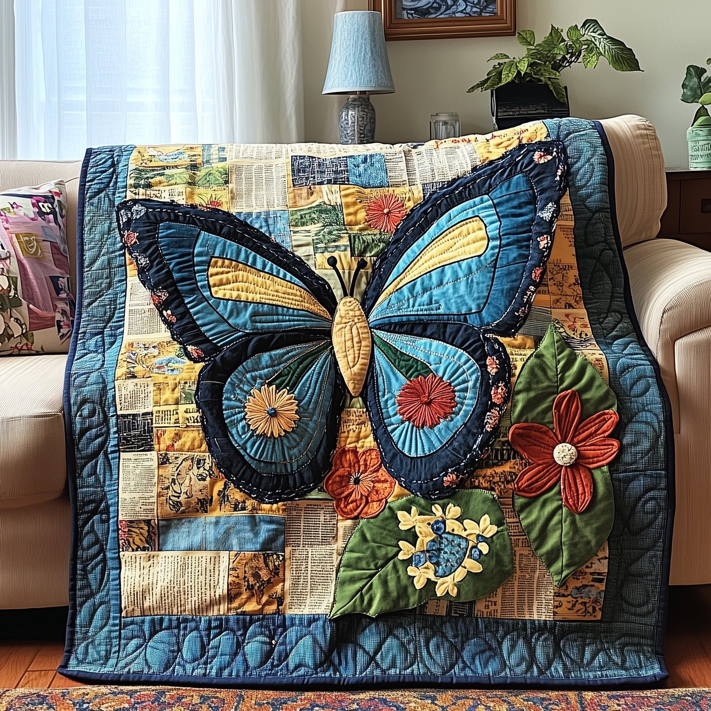 Blossoming Butterfly Quilted Blanket GFTOTP3973