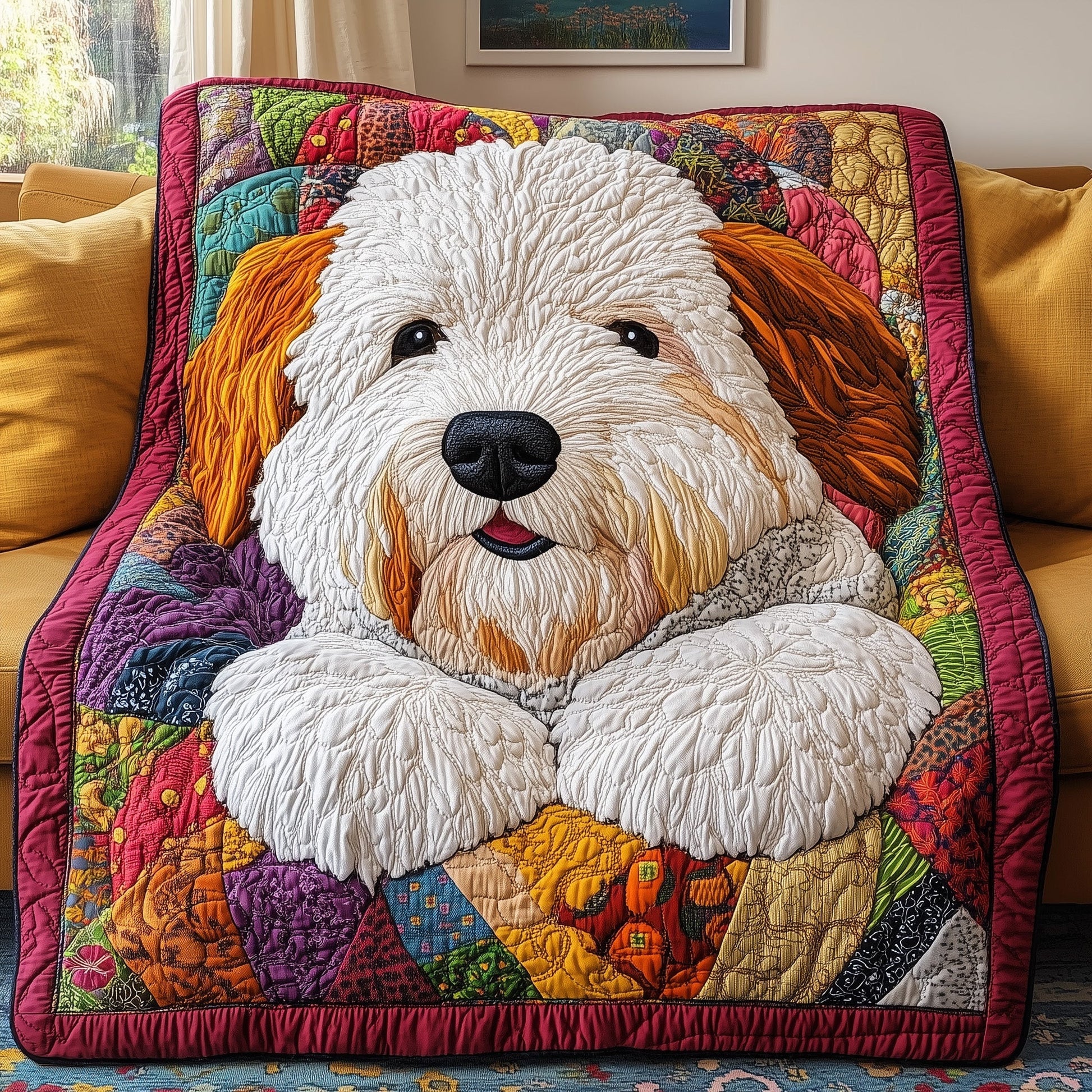Old English Sheepdog Quilted Blanket GFTOAB3339