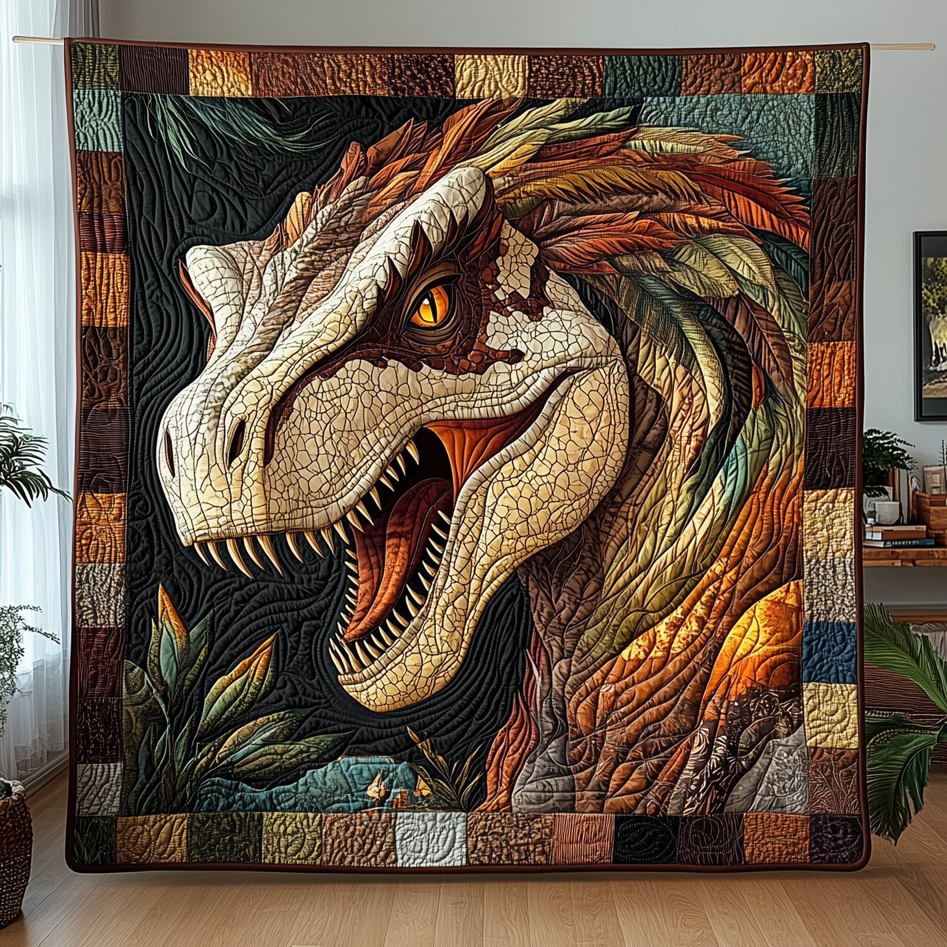 King of the Cretaceous Quilted Blanket GFTOHD3272
