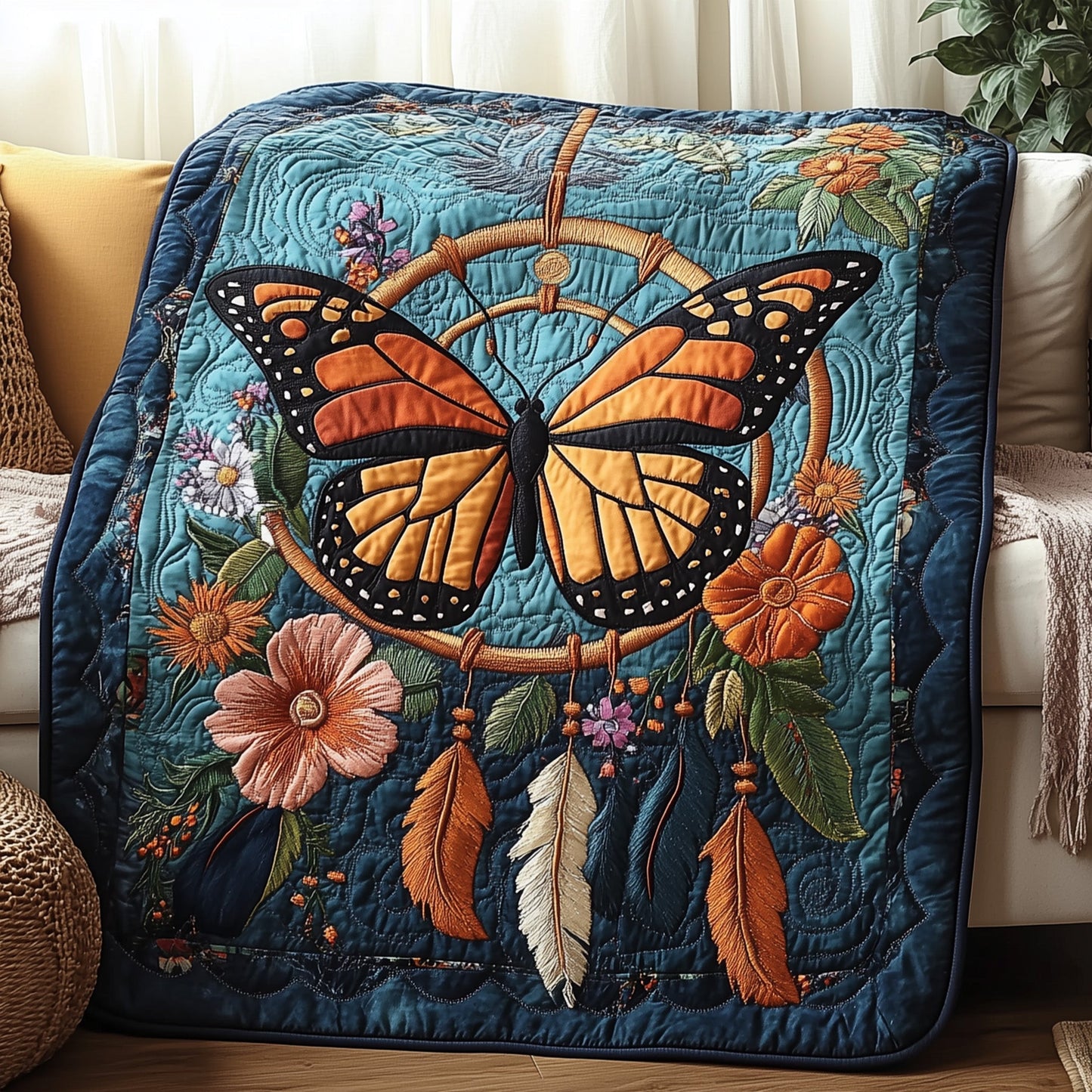 Butterfly Dreamcatcher Quilted Blanket GFTOTP4091