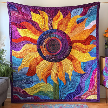 Vibrant Sunflower Quilted Blanket GFTOHD3139