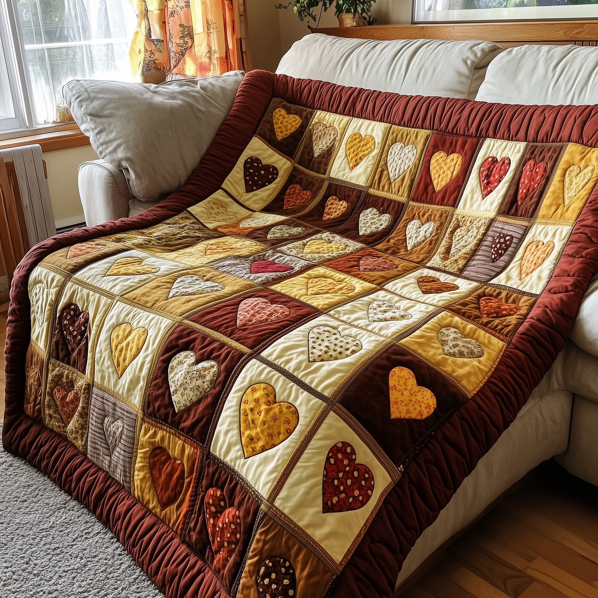 Vintage Heart Quilted Blanket GFTOTP3867