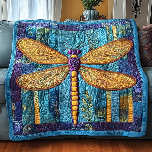 Vibrant Dragonfly Quilted Blanket GFTOTP3774
