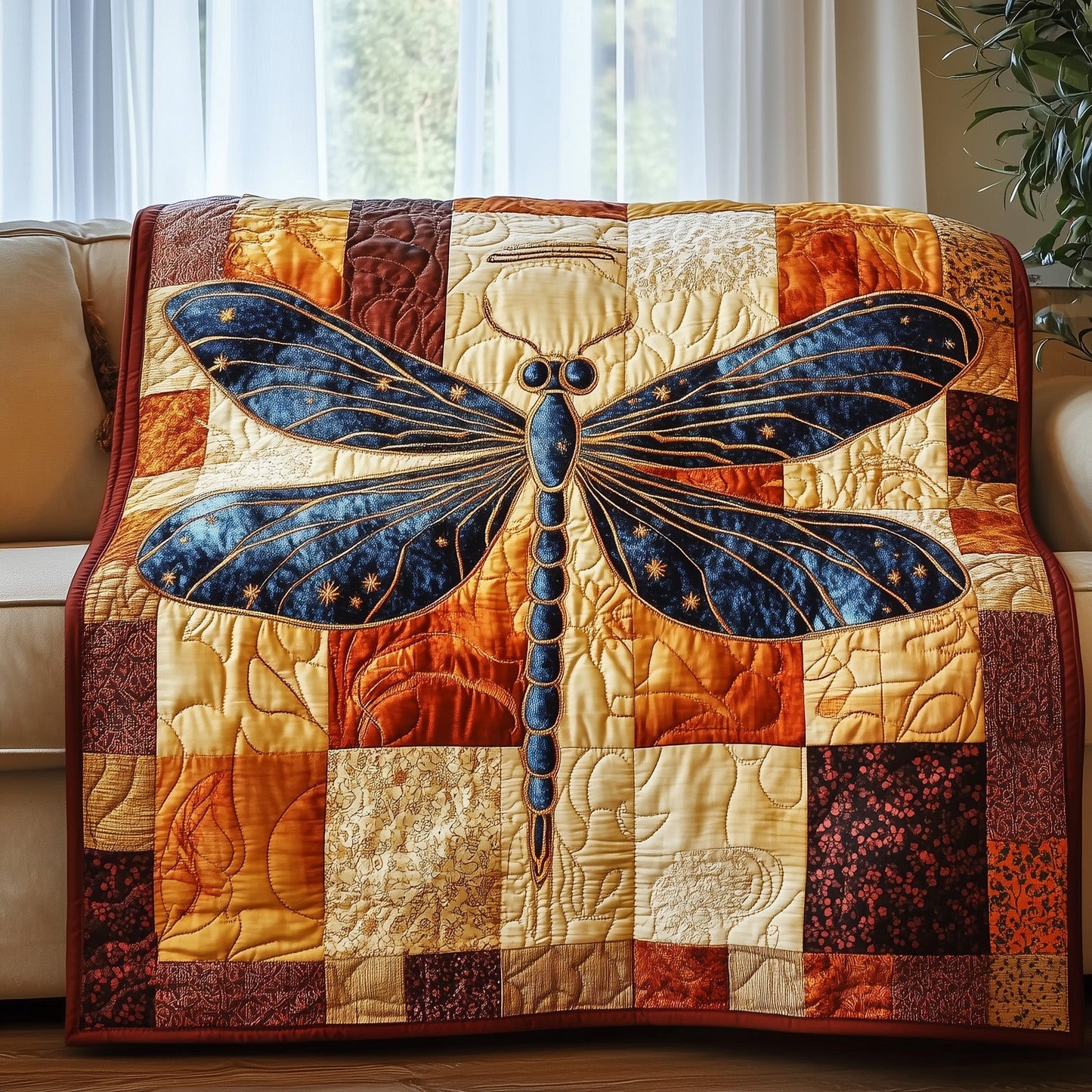 Vibrant Dragonfly Quilted Blanket GFTOTP3780