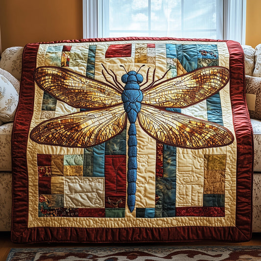 Vibrant Dragonfly Quilted Blanket GFTOTP3775