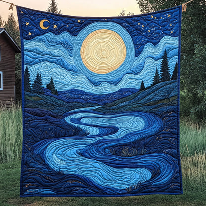 Whispers of the Blue River Quilted Blanket GFTOAB3279