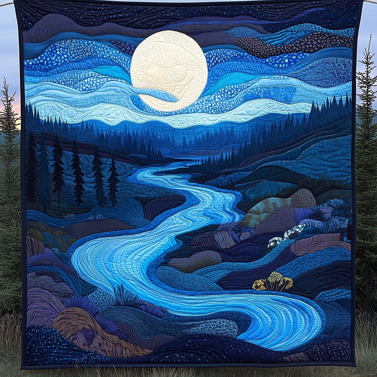 Flowing Serenity Quilted Blanket GFTOAB3286