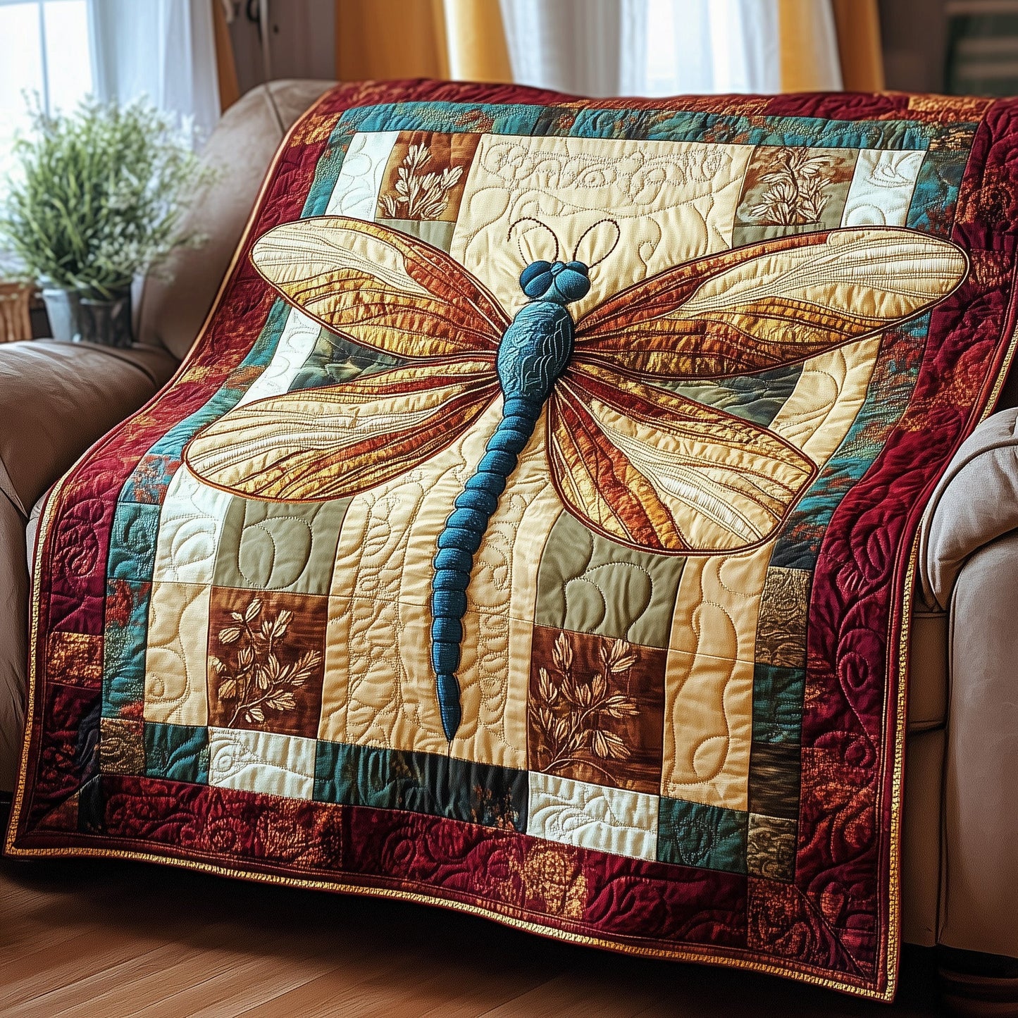Dragonfly Radiance Quilted Blanket GFTOTP3766