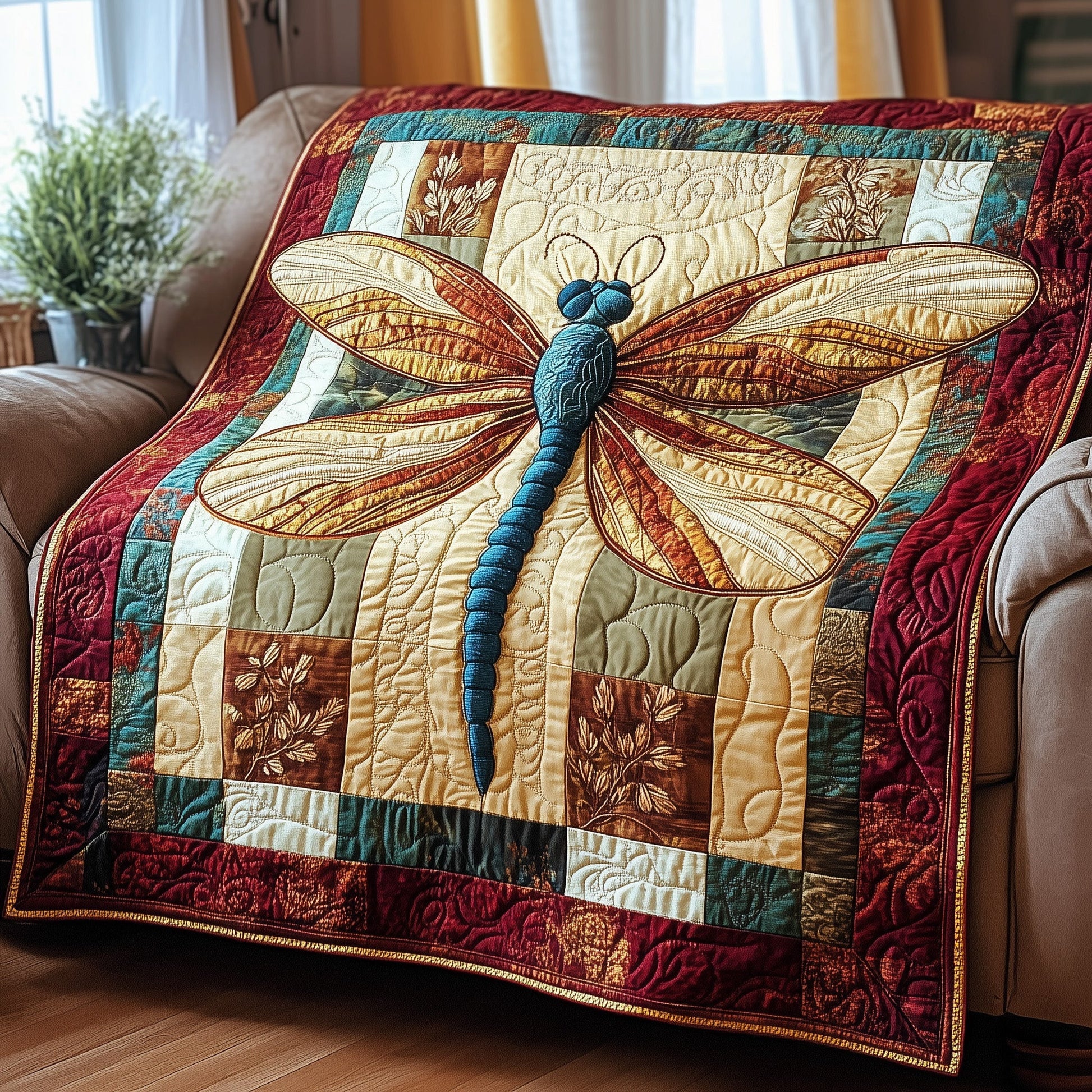 Dragonfly Radiance Quilted Blanket GFTOTP3766