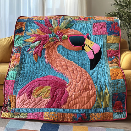 Feathered Flamingo Quilted Blanket GFTONL2858