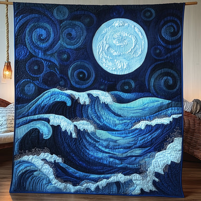 Mystic Blue Moon Quilted Blanket GFTOAB3266