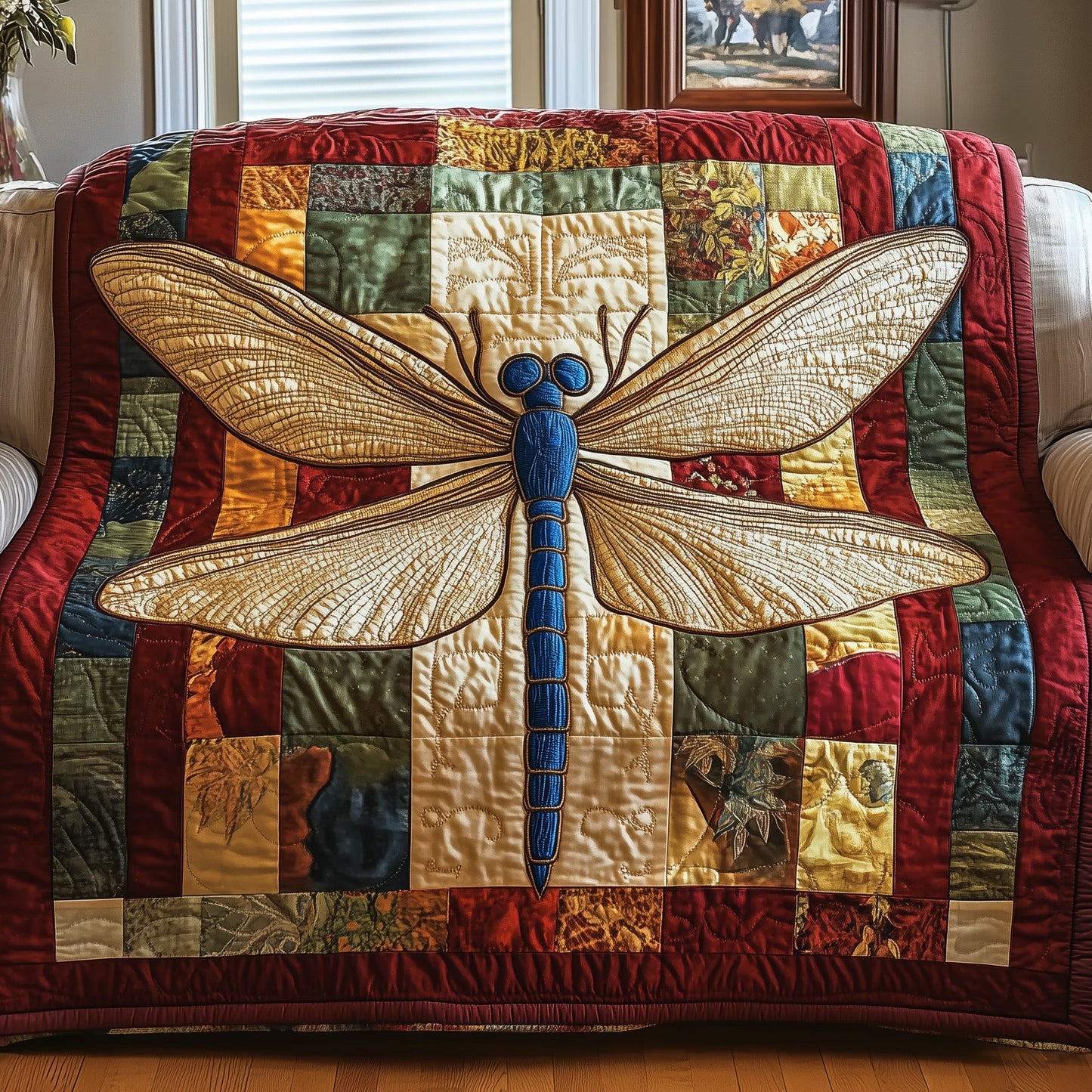 Vibrant Dragonfly Quilted Blanket GFTOTP3777