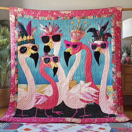 Whimsical Flamingo Quilted Blanket GFTONL2867
