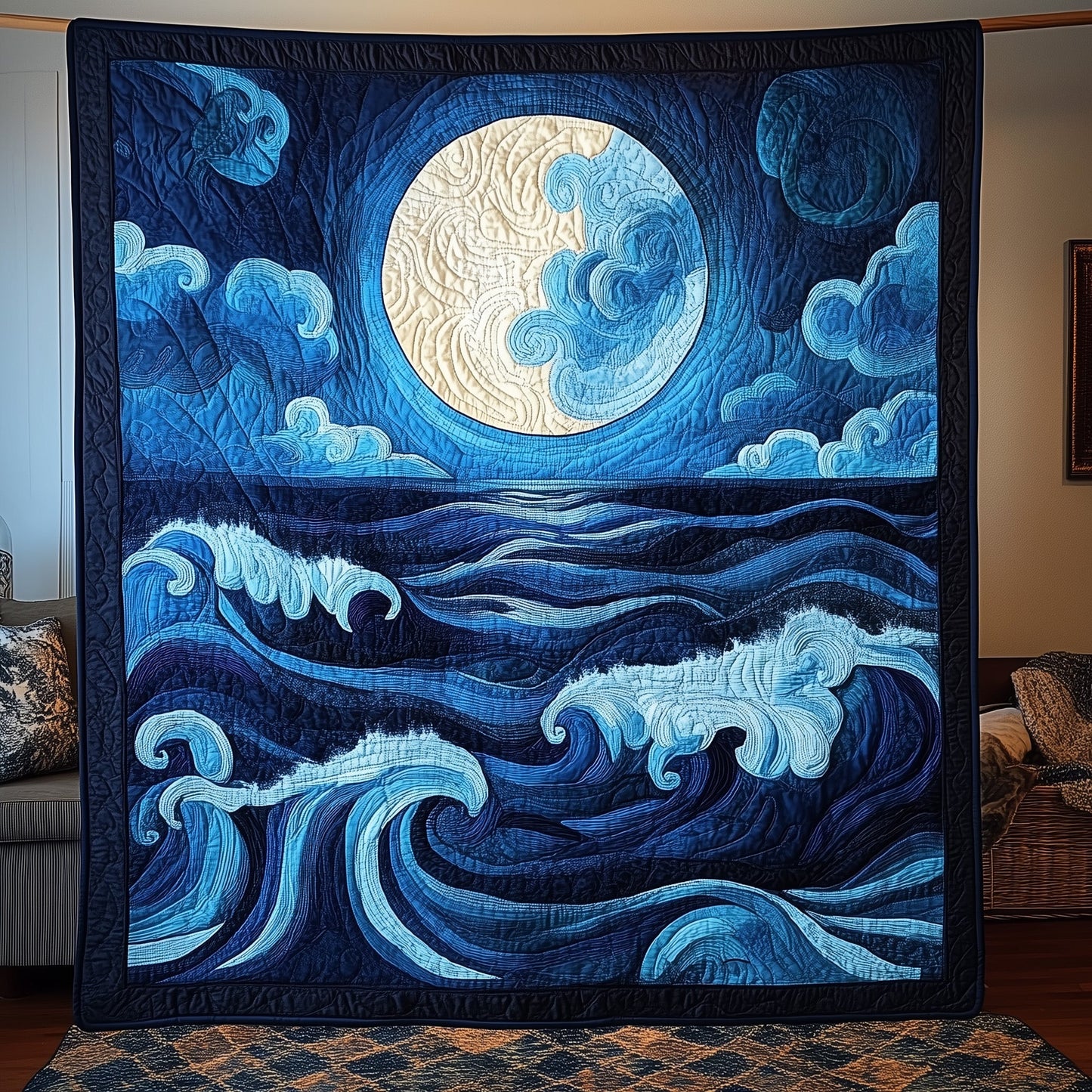 Whispers of the Blue Moon Quilted Blanket GFTOAB3264