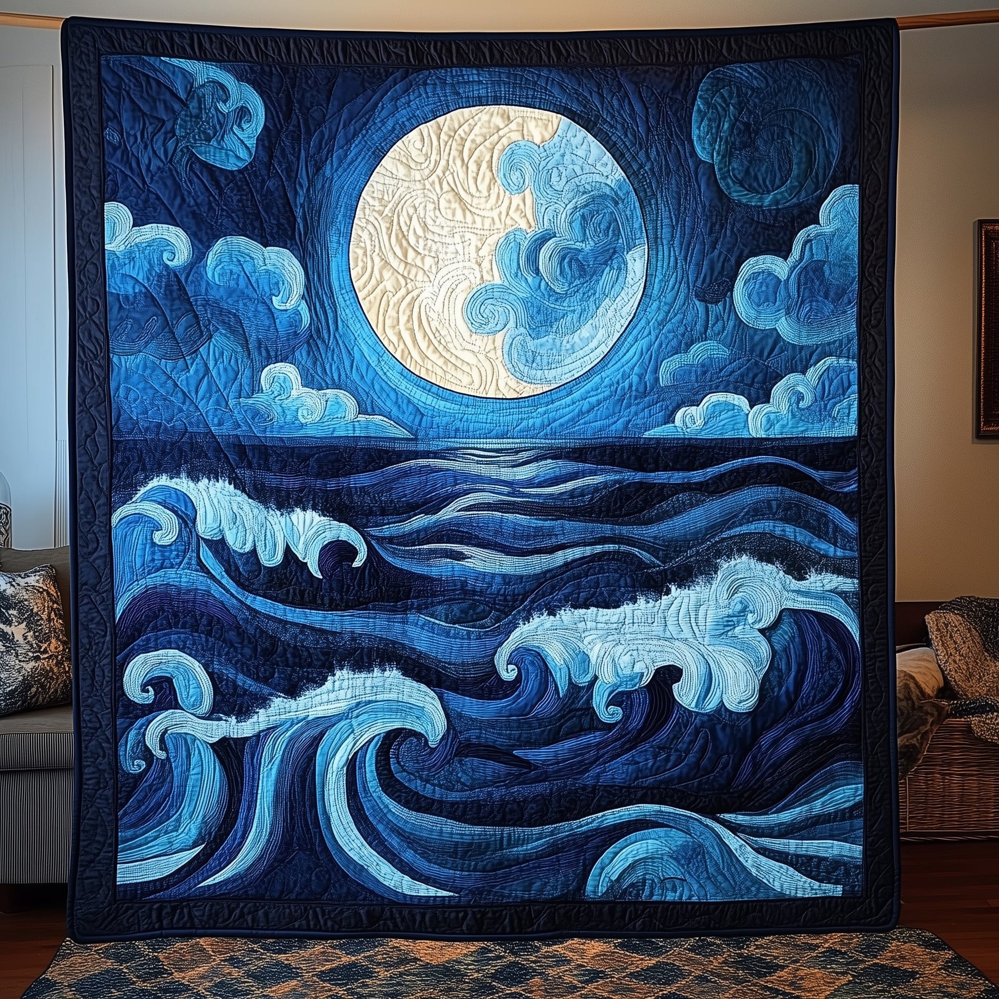 Whispers of the Blue Moon Quilted Blanket GFTOAB3264