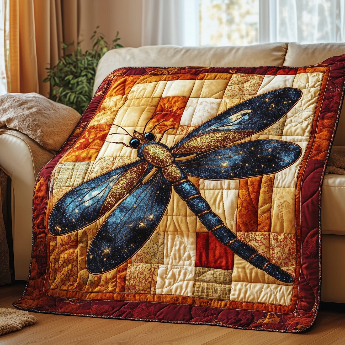 Vibrant Dragonfly Quilted Blanket GFTOTP3781