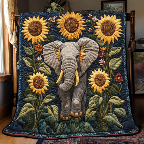 Sunflower Elephant WX0802090CL Quilt