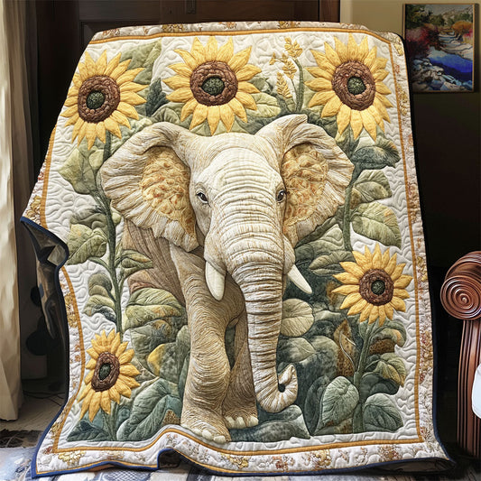 Sunflower Elephant WX0802094CL Quilt