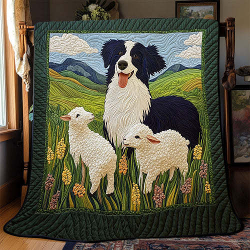 Border Collie And Lamb WX1302015CL Quilt