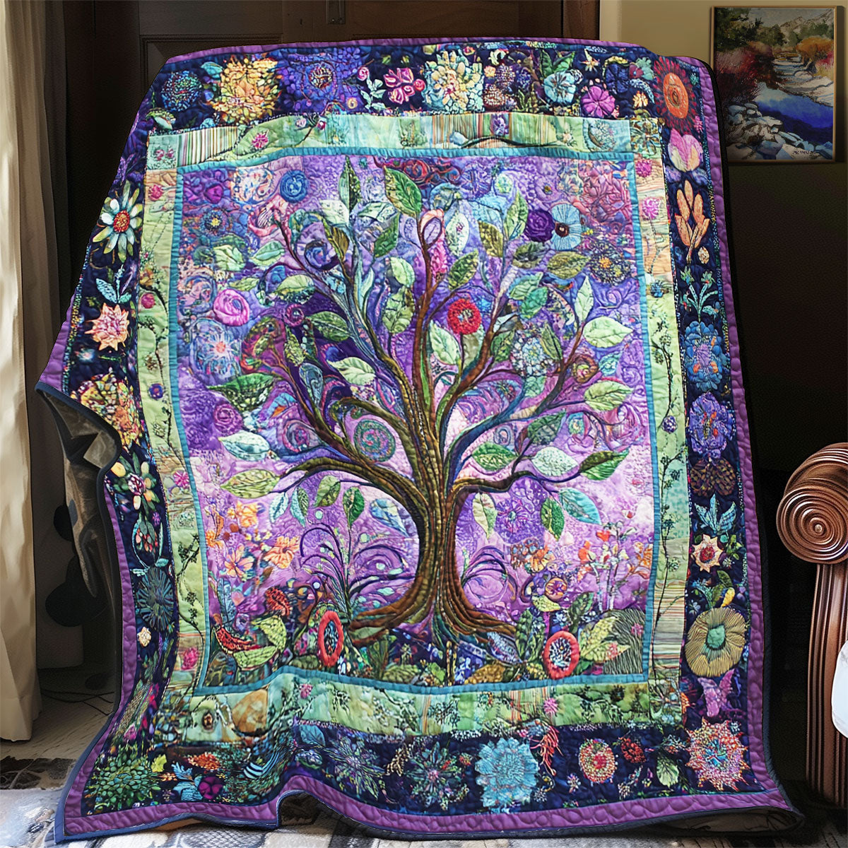 Purple Tree Of Life WX0702084CL Quilt