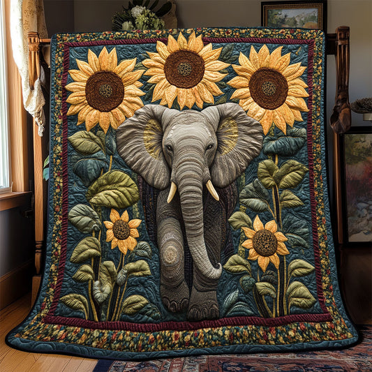 Sunflower Elephant WX0802093CL Quilt