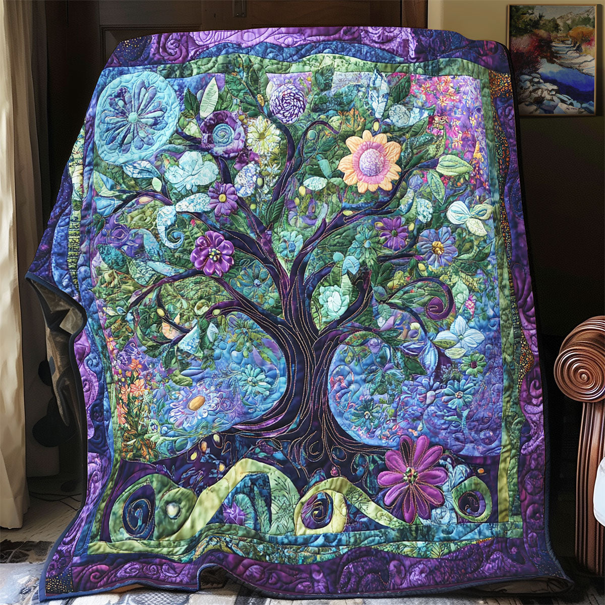 Purple Tree Of Life WX0702086CL Quilt