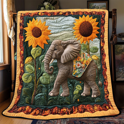 Sunflower Elephant WX0802092CL Quilt